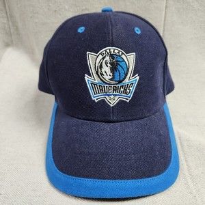 Dallas Mavericks Hat Cap Strap Back Mens Adustable Blue Logo Spell Out
